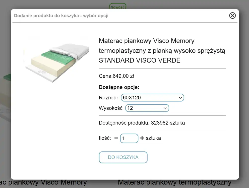 Opcje produktu
