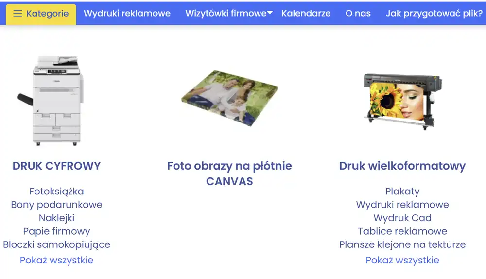 Menu branżowe