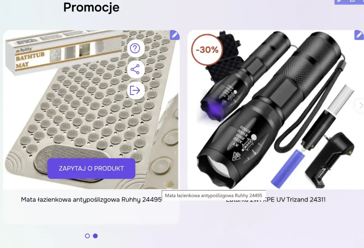 Szybkie akcje na listingu produktów
