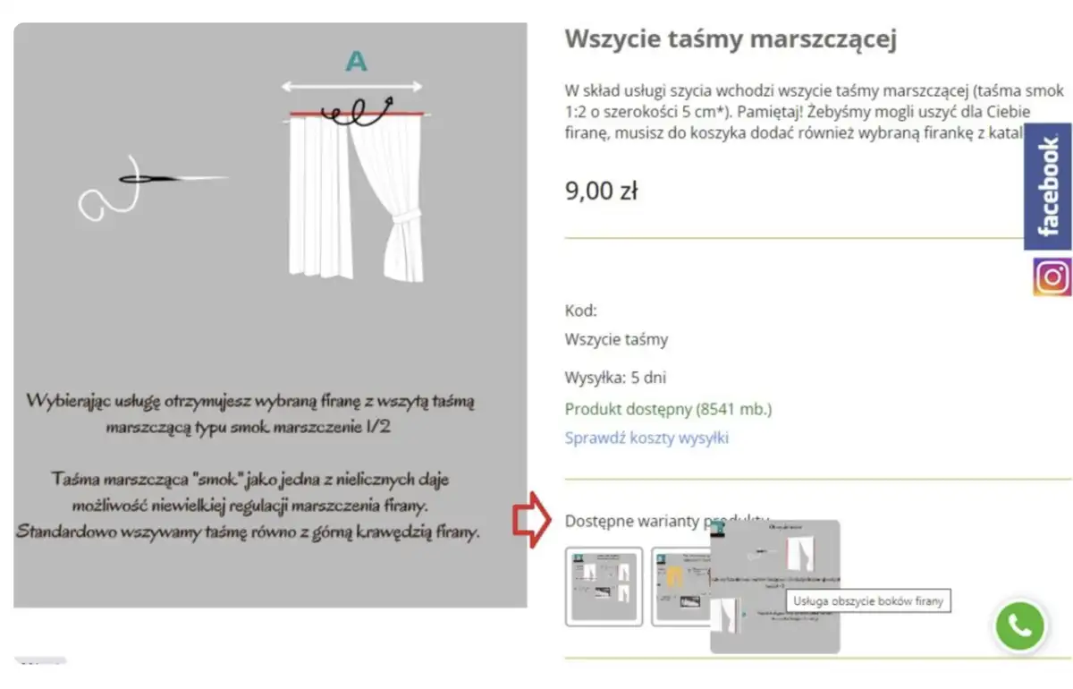 Usługi dodatkowe jako produkt lub wariant