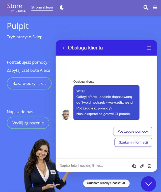 Asystent AI w mobilnym panelu sStore